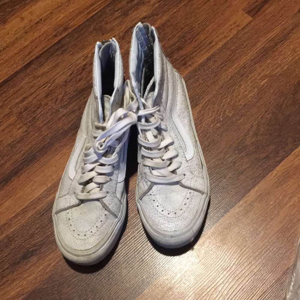 VANS white crackle high top sneakers 7.5 - Picture 3 of 8